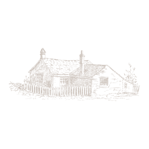 Drawing of a house with a picket fence